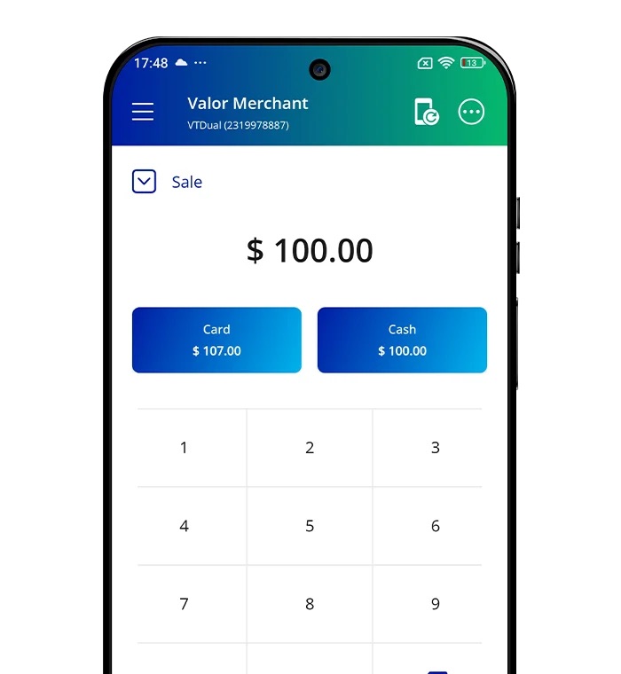 Valor Merchant mobile app